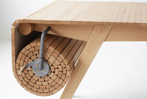 Table Retractable, Fold Out Table, Into The Wood, Amazing Spaces, Unique Tables, Smart Furniture, Grand Designs, Into The Woods, Woodworking Projects Plans