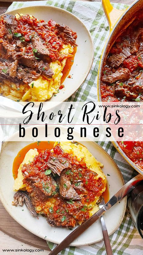 Short Ribs And Pasta Recipe, Beef Short Rib Bolognese, Williams Sonoma Italian Braised Short Ribs, Short Rib Bolognese Sauce, Boneless Short Ribs Recipe, Short Rib Bolognese, Boneless Beef Ribs, Italian Beef Stew, Boneless Short Ribs