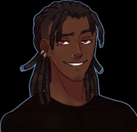 Anime Black Guy, Male Dreadlocks, Black Guy Drawing, Black Anime Oc, Boy With Dreads, Anime Oc Male, Black Anime Guy, Black Guy, Anime Ocs