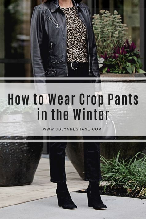 How to Wear Crop Pants in the Winter How To Wear Cropped Pants In Winter, Cropped Pants With Ankle Boots, Cropped Pants And Boots, Pixie Pants Outfit Winter, Gray Cropped Pants Outfit, Ankle Pants Winter Outfit, Styling Cropped Pants, Wide Leg Crop Pants Outfit Winter, Shoes To Wear With Cropped Pants