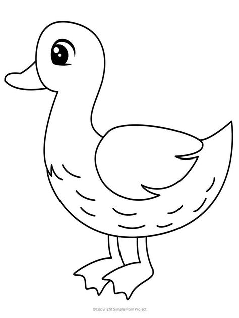 Duck Printable Template, Duck Printables Free, Farm Animal Templates, Duck Template Free Printable, Duck Crafts For Preschoolers, Duck Template, Duck Outline, Feelings Activities Preschool, Duck Printable