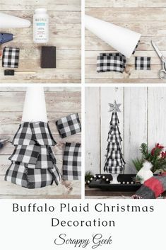 Plaid Christmas Decorations, Buffalo Plaid Christmas Decor, Buffalo Plaid Christmas Tree, Plaid Christmas Decor, Buffalo Check Christmas, Plaid Christmas Tree, Christmas Tree Crafts, Christmas Tree Ideas, Simple Christmas Tree