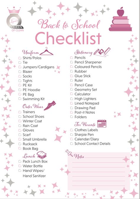 Back To School Prep Checklist, Back To School List Highschool, 8th Grade School Supplies List, School Stationery List, Back To School Guide, 7th Grade School Supplies List, Back To School Clothes List, Bookbag Organization, What To Pack For School