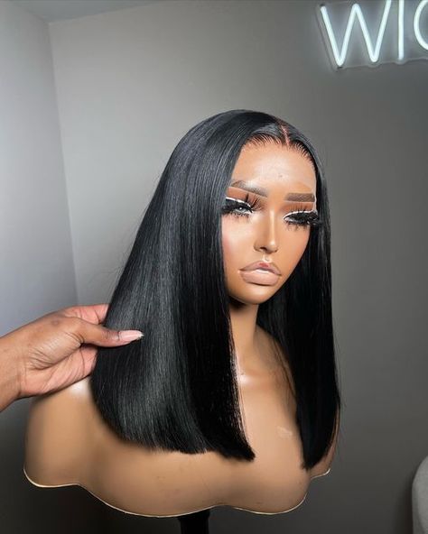 Short Black Wigs, Bob Cut Wigs, Closure Wigs, Bob Lace Front Wigs, Lace Front Human Hair Wigs, Beautiful Wigs, Dope Hairstyles, Long Bob Hairstyles, Lace Front Human Hair