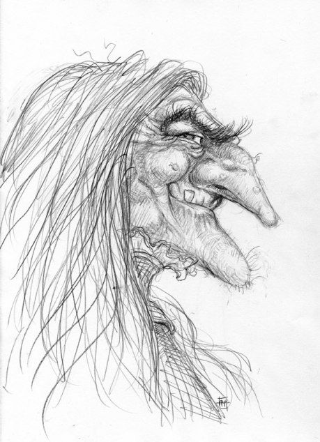 Granny Fearsome. (self portrait) Witch Drawing, Scary Witch, Evil Witch, Creepy Pictures, Baba Yaga, Halloween Drawings, Witch Art, Wicked Witch, Halloween Pictures