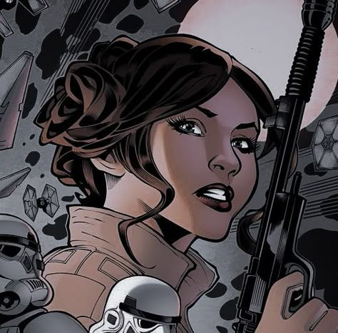 Star Wars Comic Aesthetic, Star Wars Comic Pfp, Star Wars Profile Pic, Star Wars Pfp Aesthetic, Star Wars Comic Icons, Leia Pfp, Leia Organa Fanart, Princess Leia Icon, Star Wars Profile Picture