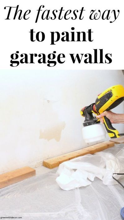 Wondering how to paint garage walls? This tutorial is super easy! Painting garage walls is simple and fast with a paint sprayer – the walls look good as new! Click through for the step by step tutorial! #paint #garage #diy #diyproject #paintsprayer Painted Garage Walls, Garage Paint Colors, Garage Paint, Diy Garage Gym, Rustic Outdoor Decor, Garage Diy, Finished Garage, Diy Garage Door, Garage Work Bench