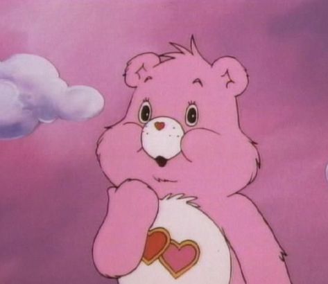 sh00k Care Bear Aesthetic, Sam Mitchell, Summer Routine, Bear Aesthetic, Pink Teddy Bear, Pink Teddy, Cartoon Profile Pictures, 80s Cartoons, Pastel Pink Aesthetic