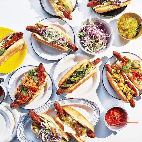 Hot Dog Party, Shark Dog, Hot Dog Toppings, Dog Brand, Hot Dog Recipes, Dinner Bell, Healthy Eats, Grilling Recipes, Bon Appetit