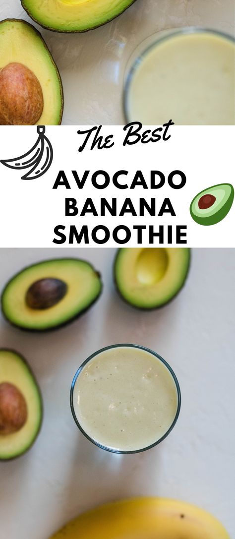 This Velvety Smooth Avocado Smoothie with Banana is the perfect 4 ingredient 5 minute recipes. It has a very unique creaminess that comes from the avocado without that strong avocado flavor. It is full of nutrients and is so so filling!  #avocadosmoothie #avocadosmoothiewithbanana #healthysmoothie #avocadosmoothieforbreakfast #breakfastsmoothie #cleaneating Avacado Smoothie Recipes, Smoothie With Banana, Avocado Banana Smoothie, Avocado Smoothie Recipe, Ideas Cupcakes, Avocado Brownies, Avocado Banana, Smoothie Bar, Smoothie Prep