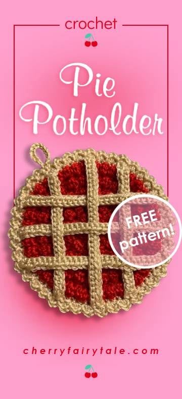 Pie Pillow Crochet, Berry Pie Potholder, Crochet Berry Pie Pot Holder, Crochet Pie Crust Pattern, Chicken Trivet Crochet Pattern, Christmas Crochet Patterns Free Pot Holders, Crochet Patterns Pot Holders Free, Crochet Thanksgiving Hot Pads, Crochet Pie Potholder Free Pattern