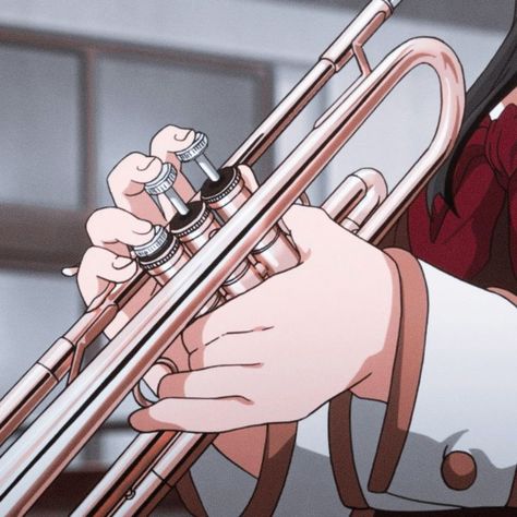 Anime Instruments, Trumpet Aesthetic, Trombone Art, Anime Icons Aesthetic, Marching Band Humor, Band Nerd, Band Kid, Band Humor, Smooth Jazz