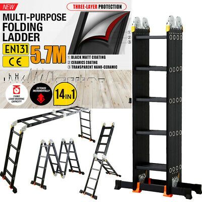 (eBay) 5.7M Aluminium Folding Ladder Multi-Purpose Extendable 20 Step 14in1 Combination Aluminium Ladder, Electrical Diagram, Folding Ladder, Garage Workshop, Workshop Equipment, Shopping List, Garage, Free Delivery, Tools