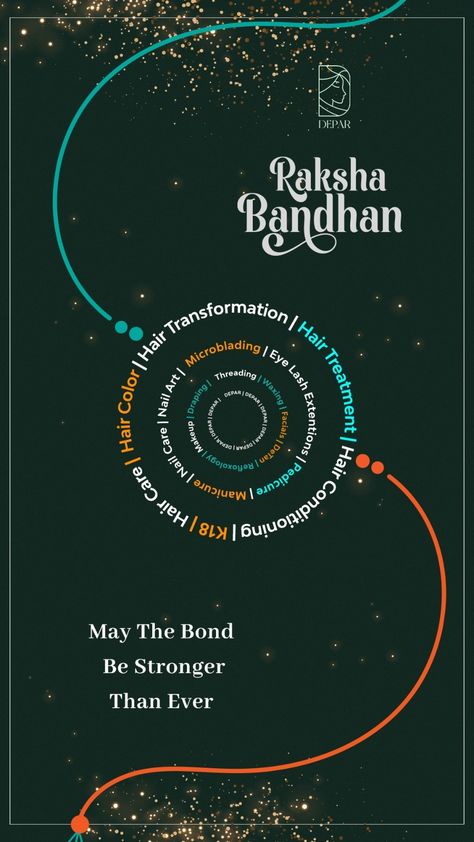 May the bond be stronger then ever Happy Raksha Bandhan #Depar #Deparsalon #Rakshabandhan #Rakshabandhanideas #Rakhicreativeideas #Rakhicreativeads #Rakhi Rakhi Jewellery Creative Ads, Rakhi Post Ideas, Rakhi Creative Post, Rakshabandhan Creative Post, Raksha Bandhan Instagram Story, Raksha Bandhan Story, Rakhi Creative Ads, Raksha Bandhan Creative Post, Rakshabandhan Creative Ads