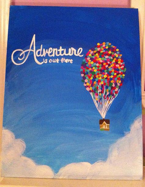 11 x 14 in. Canvases on Etsy, $20.00 Adventure Is Out There, Air Balloon, Hot Air, Floating, Disney, Canvas, Art