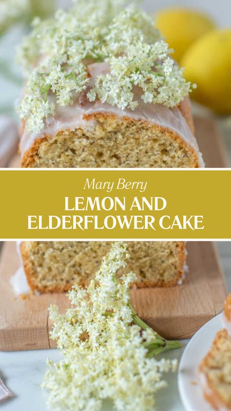 Mary Berry Lemon And Elderflower Cake Vegan Loaf Cake, Elderflower Cake, Elderflower Recipes, Fruit Breads, Vegan Loaf, St Germaine, Baking Vegan, Vegan Breads, 2023 Food