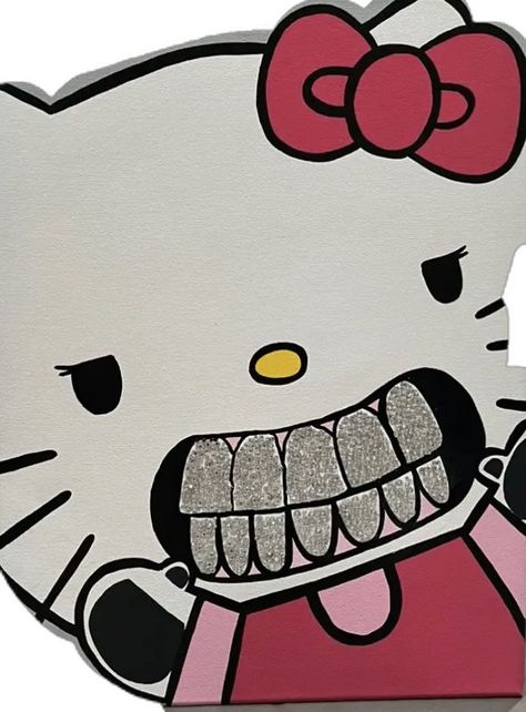 Y2k Hello Kitty, Pop Art Canvas, Kitty Drawing, Canvas Drawings, Hello Kitty Drawing, Hello Kitty Art, Hello Kitty Iphone Wallpaper, Hello Kitty Pictures, Hello Kitty Items