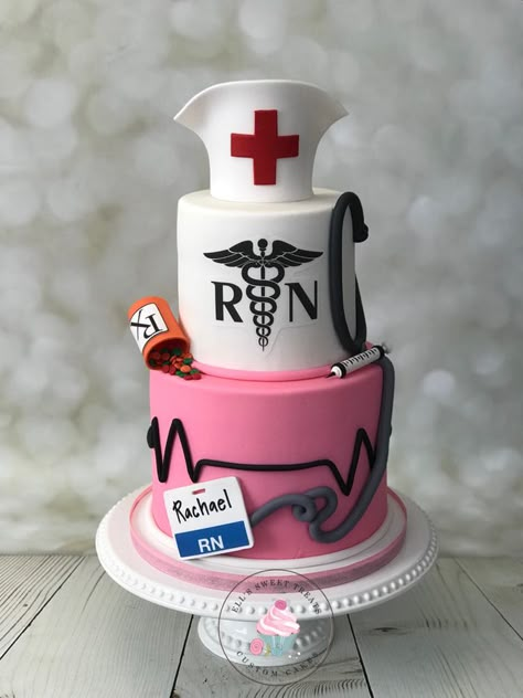 Nursing School Cake Ideas, Nurse Graduate Cake, Graduation Nurse Cake, Nursing Cake Ideas, Nursing Graduation Cake Ideas, Nursing Grad Cake, Nurse Graduation Cake Ideas, Nursing Cakes Graduation, Nursing School Cake