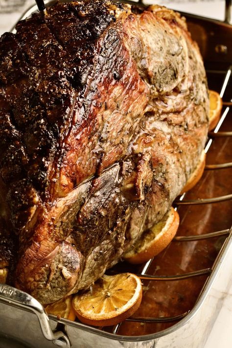 The Best Fresh Ham Roast Recipe (Easy) - CucinaByElena Pork Fresh Ham Roast Recipe, Fresh Picnic Ham Recipes, How To Cook A Ham Roast, How To Cook A Fresh Ham In The Oven, Fresh Pork Ham Roast Recipes, How To Cook A Fresh Ham, Cured Ham Roast Recipes, Fresh Ham Roast Recipes Crockpot, Pork Ham Roast Recipes