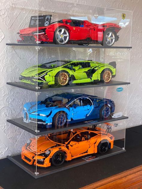 Lego Car Display Ideas, Car Lego Sets, Lego Room Decor, Car Room Decor, Hot Wheels Room, Lego Technic Sets, Best Lego Sets, Mobil Mustang, Diy Succulent Terrarium