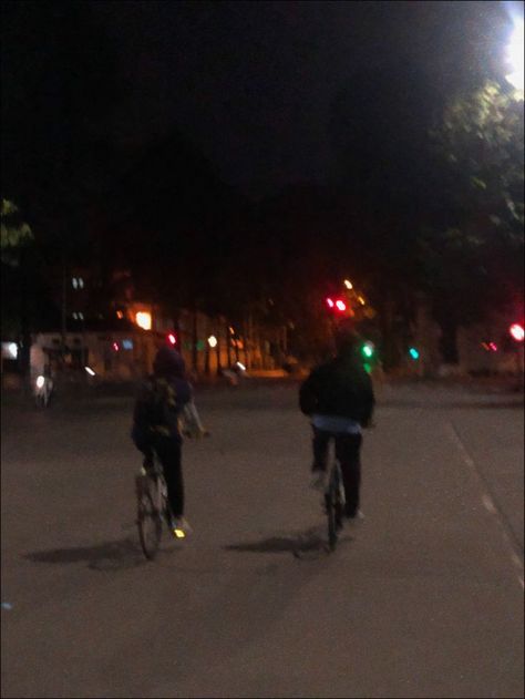 Midnight Ride Aesthetic, Midnight Adventures Aesthetic, Cycling Couple Aesthetic, Night Cycling Aesthetic, Night Bike Ride Aesthetic, Midnight Vibes Aesthetic, Aesthetic Midnight, Aesthetic Bike Ride, Couple Cycling