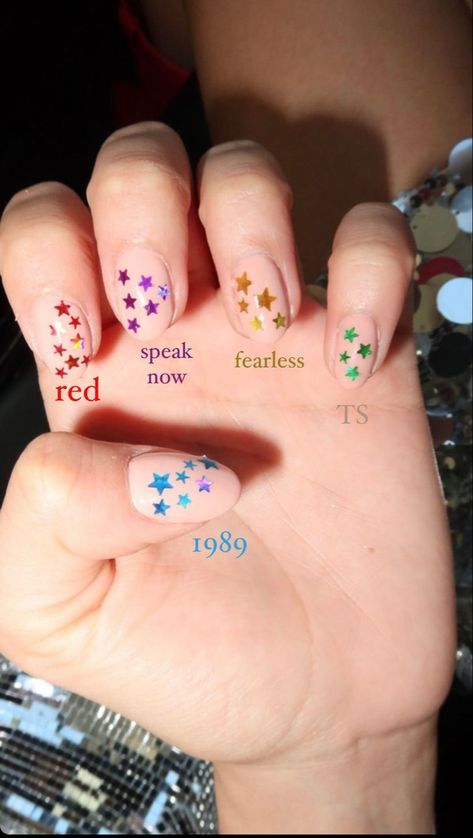 The Eras Tour Nails, Eras Tour Nail Ideas, Eras Nails, Nail References, Swift Nails, Taylor Swift Nails, Eras Concert, Taylor Outfits, Swift Concert