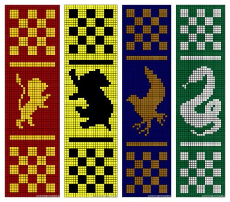 Harry Potter Bracelet Pattern Hogwarts Houses, Griffindor Alpha Pattern, Harry Potter Crochet Graph, Pixel Crochet Harry Potter, Pixel Art Pattern Harry Potter, Bead Loom Patterns Beginner Free, Pixel Art Pattern Bookmark, Book Mark Perler Beads, Alpha Patterns Bookmark