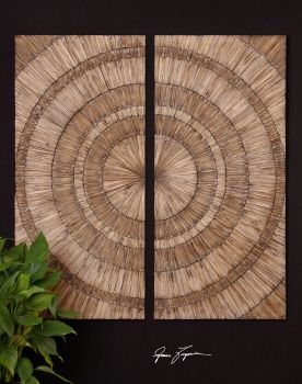 Hand pieced natural wood chips with a burnished wash are used to create this stylish wall art by Uttermost *Special Order Stylish Wall Art, Wood Chips, Panel Wall Art, Wood Panel Walls, Wall Decor Set, The Grove, Wood Wall Decor, Eclectic Style, Panel Art