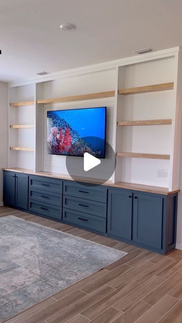 Nick Starrett on Instagram: "Something about installs on Fridays just makes my week fulfilled! Check out this 14.5ft custom entertainment center that we just finished!! 😁 #woodworking #entertsinmentcenter #livingroomdecor #livingroomtransformation" Refurbished Entertainment Center, Entertainment Center Ideas Diy, Tv Entertainment Center Ideas, Diy Built In Entertainment Center, Diy Entertainment Center Ideas, Entertainment Center Ideas, Diy Entryway Table, Custom Entertainment Center, Built In Entertainment Center