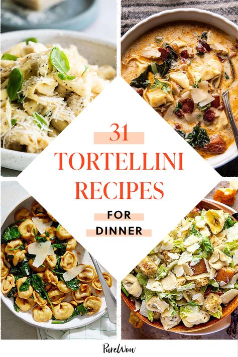 Meals With Tortellini Easy Recipes, Tortellini Ideas Dinners, Easy Healthy Tortellini Recipes, Dinner With Tortellini, Dinner Ideas With Tortellini, What To Do With Tortellini, 4 Cheese Tortellini Recipes, Tortelinni Pasta Recipes, What To Make With Tortellini