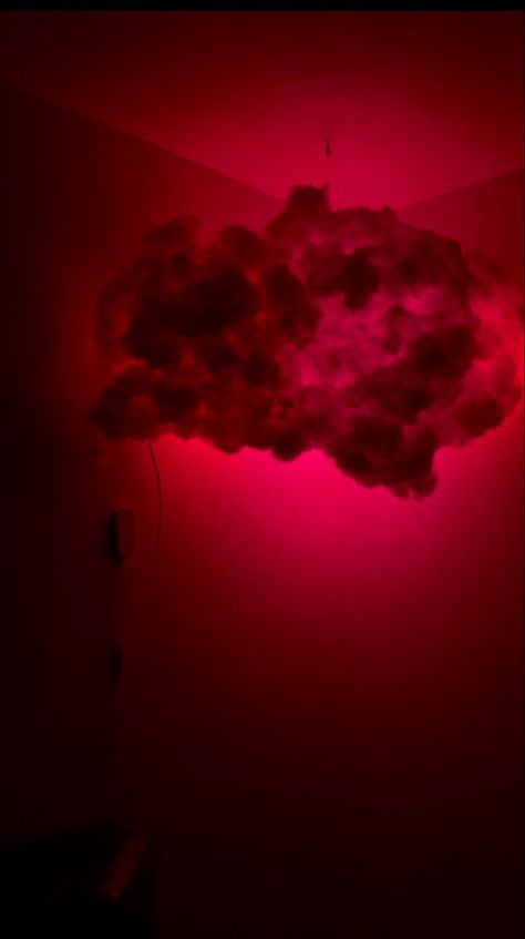 Black Led Lights Aesthetic, Led Lights Bedroom Clouds, Cloud Lamp Diy, Diy Cloud Light, Pink Led Lights, Crafts Aesthetic, Cloud Ceiling, Cloud Light, Cloud Lamp