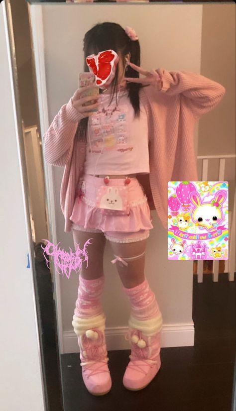 Pink Outfits Cutecore, Pink Core Clothes, J Fashion Outfits, Gurokawaii Fashion, Kawaii Core Outfit, Pink Kawaii Outfits, Outfit Ideas Kawaii, Cute Pink Fashion, Kawaiicore Fashion