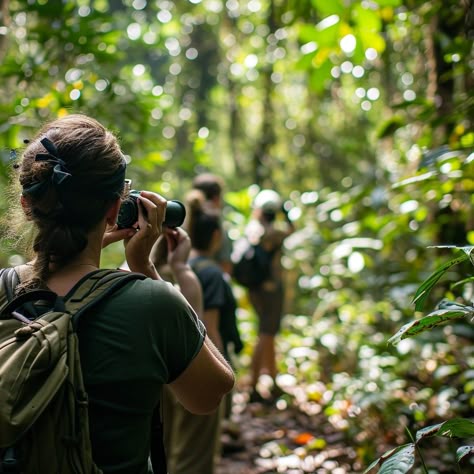 Jungle Photography Adventure: A group of explorers capture the lush beauty of the jungle with their cameras during a hike. #jungle #photography #adventure #explorers #hikers #cameras #lush #beauty #aiart #aiphoto #stockcake https://ayr.app/l/bnph Jungle Explorer Aesthetic, Jungle Explorer, Jungle Photography, Jungle Adventure, Old Couples, Adventure Photos, Treasure Hunt, Family Vacation, Trekking