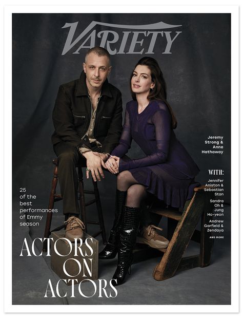 Jeremy Strong, Variety Magazine, Ella Enchanted, Sheer Black Tights, Calf High Boots, Princess Diaries, Black Leather Loafers, June 2022, Anne Hathaway