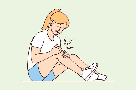 Sweating Drawing, English Ideas, Person Icon, Leg Pain, Physical Pain, Art Base, Knee Pain, Drawing Tips, Girl Cartoon