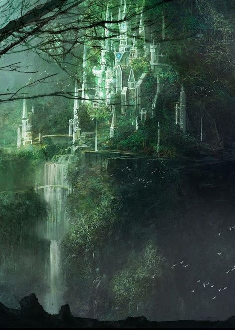 Fantasy Garden, Seni Dan Kraf, Fantasy Magic, Fantasy City, Fantasy Castle, Fantasy Setting, Fantasy Places, A Castle, Fantasy Art Landscapes