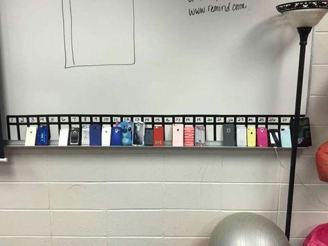 Cell Phone Jail For Classroom, Classroom Phone Charging Station, Phone Jail Classroom, Charging Station Ideas Classroom, Phone Ideas Organization, Cell Phone Jail, Phone Jail, Reading Methods, Classy Room