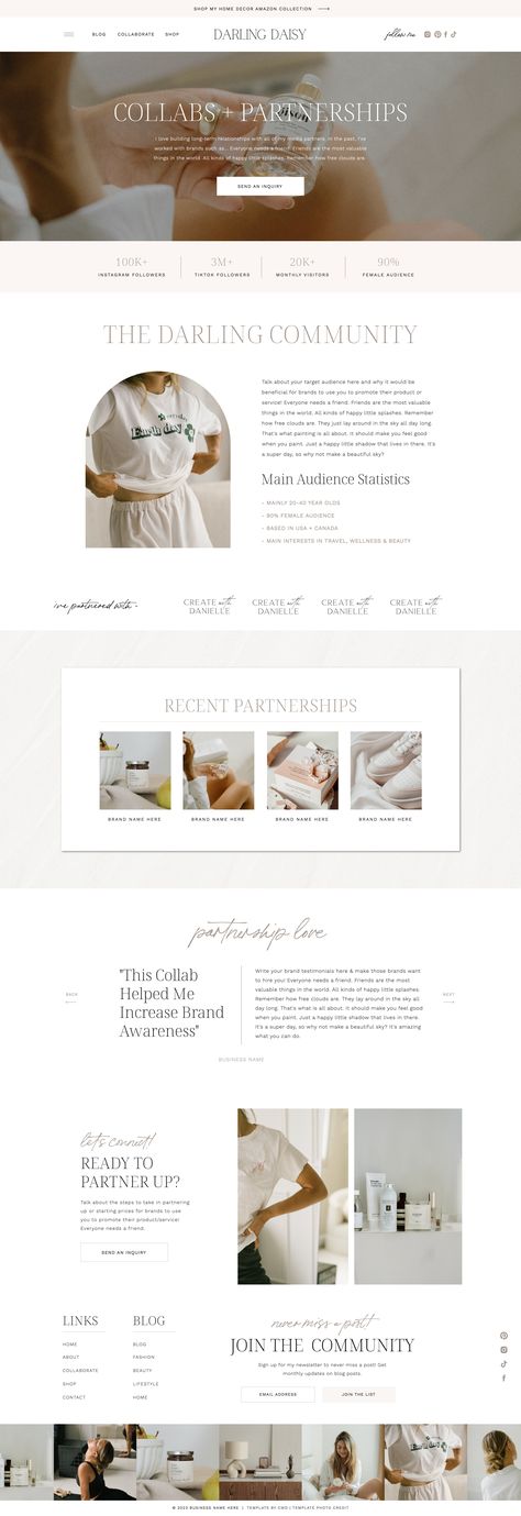 Shop Page Design, Website Design Travel, Influencer Website, Yoga Website, Wordpress Blog Design, Blog Website Template, Pretty Website, Simple Website Design, Website Trends