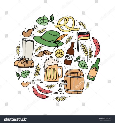 Oktoberfest Illustration, Beer Illustration, Oktoberfest Beer, Food Clipart, Bujo Ideas, German Beer, Beer Festival, Window Ideas, Festival Design