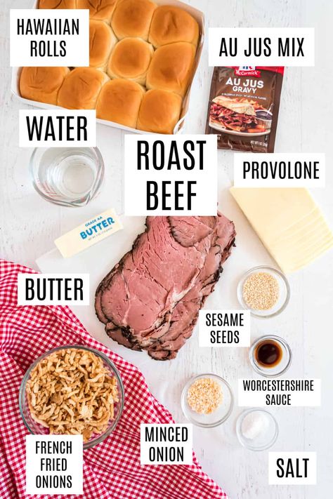 French Dip Hawaiian Roll Sliders, Roast Beef French Dip Sliders, French Dips Sliders, Easy French Dip Sliders Hawaiian Rolls, Chip Dinner Ideas, Slider Display Parties Food, Easy French Dip Sliders, French Dip Hawaiian Sliders, Roast Beef Sliders With Fried Onions