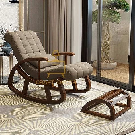 Brown Armchair, Rocking Armchair, Wooden Rocking Chairs, Chair With Footrest, Wood Rocking Chair, Disney Wall, Sofa Sets, Decor Furniture, Swinging Chair