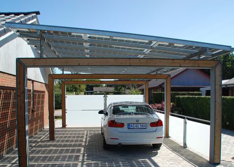 Solar Pergola, Carport Modern, Modern Carport, Solar Carport, Car Shed, Carport Plans, Pergola Carport, Solar Panels Roof, Carport Garage