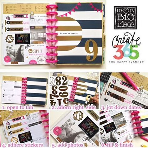 Track your goals, make important notes and celebrate 365 days a year with me & my BIG ideas Happy Planner! #planneraddict #plannerlove Washi Tape Planner, Mambi Happy Planner, Planner Obsessed, Filofax Planners, Best Planners, The Happy Planner, Big Ideas, Journals & Planners, Planner Girl