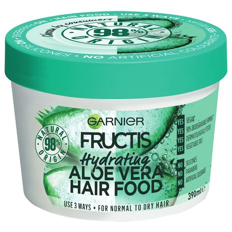 Fructis Hair Food, Aloe Vera Hair, Aloe Vera Shampoo, Aloe Vera Hair Mask, Aloe Vera For Skin, Garnier Fructis, Vitamin F, Tartaric Acid, Aloe Vera For Hair