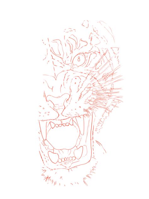 Lion Tattoo Design Stencil, Tiger Tattoo Stencil, Tattoo Design Stencil, Outline Stencil, Half Sleeve Tattoos Sketches, Tattoo Tiger, Stencil Print, Stencil Outline, Tattoo Practice