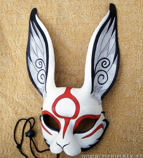 Mascara Anbu, Rabbit Mask, Kitsune Mask, Bunny Mask, Japanese Mask, Mask Ideas, Leather Mask, Cool Masks, Animal Masks