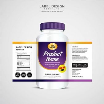 Premium Vector | Bottle label Design Kemasan, Medicine Label, Bottle Lables, Cover Post, Supplement Bottles, Product Branding, Carton Packaging, Packaging Template Design, Labels Design