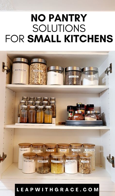 Discover clever no pantry solutions with these smart pantry ideas for no pantry spaces! Perfect for a kitchen without pantry, these tips include pantry alternatives and creative ways to maximize kitchen cabinet organization. Whether you're exploring pantry ideas when you don’t have a pantry, need no pantry solutions apartment-friendly, or want tiny kitchen ideas, these solutions work for every setup. Learn how to transform a small pantry closet or create a shallow pantry in a tight space. Ideal for pantry design for small space and pantry remodel small, these hacks also feature kitchen drawer organization to keep everything neat and accessible. Even if you dream of pantry walk in ideas, these pantry for small kitchen tips are a must! Pantry Walk In Ideas, No Pantry Storage Ideas, Pantry For Small Kitchen, Kitchen Without Pantry, Kitchen In Basement, Walk In Ideas, Pantry Alternatives, Small Pantry Closet, Pantry Storage Organization