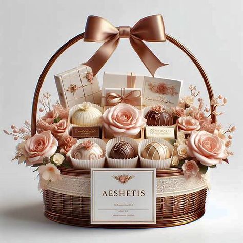 Eid Sweets, Luxury Gift Basket, Wedding Gift Hampers, Homemade Chocolate Bars, Chocolate Basket, Hamper Gift Basket, Flower Jewelry Designs, Chocolate Sculptures, Luxury Hampers