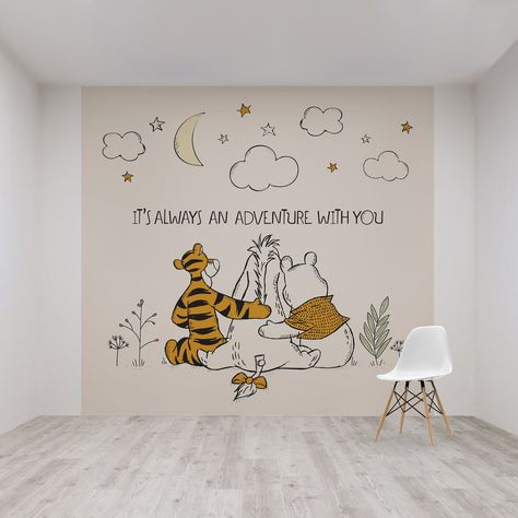 Disney Baby Rooms, Baby Nursery Inspiration, Winnie The Pooh Themes, Winnie The Pooh Nursery, Baby Room Themes, Baby Zimmer, Nursery Room Design, Baby Room Inspiration, Baby Boy Room Nursery